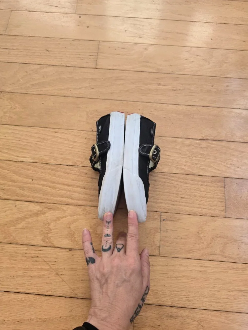 Vans | Style 93 Mary Jane Black Canvas Buckle Sneakerinas | Kids 12.5